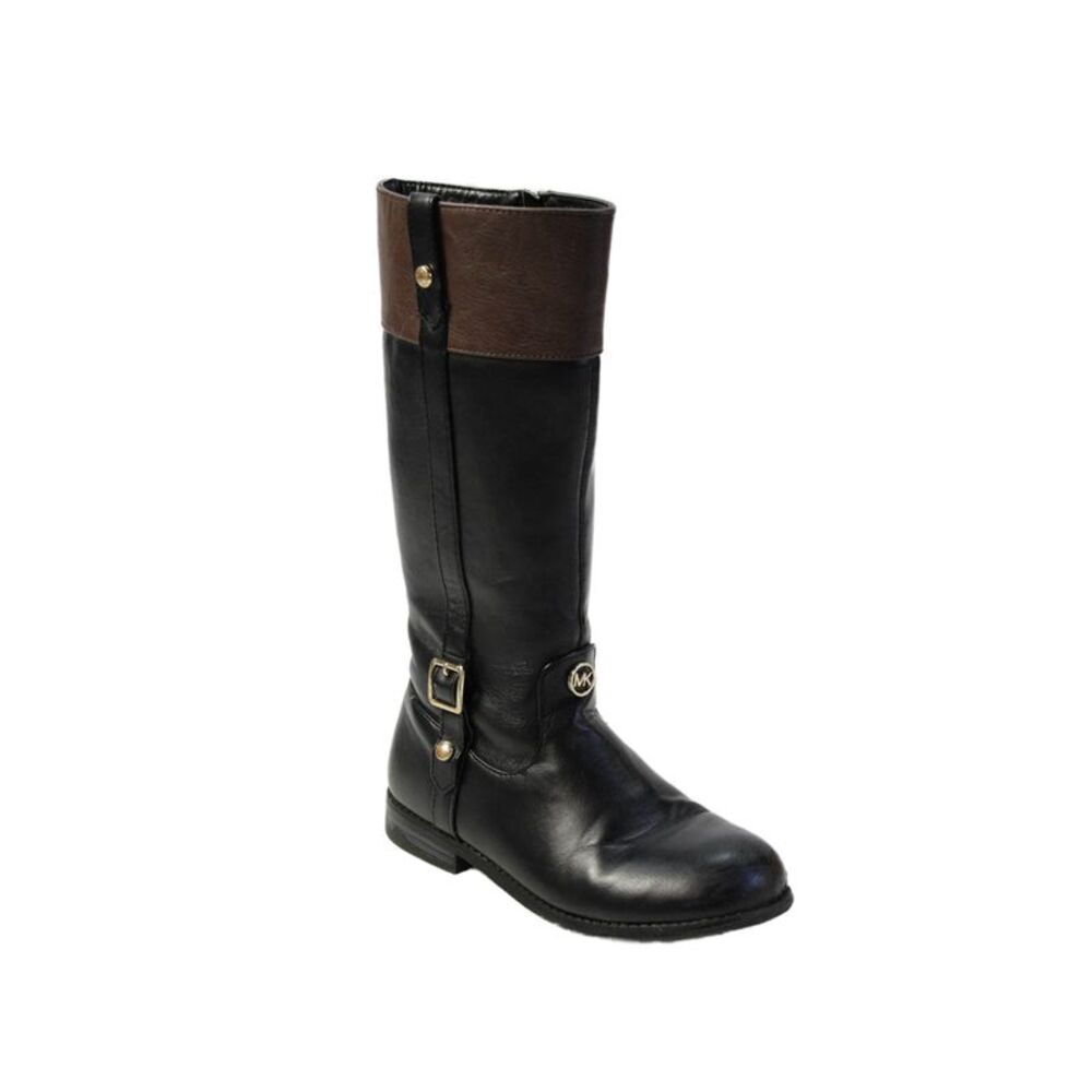 Michael Michael Kors Girls Color Block Zippered Knee High Boots Black Size 1